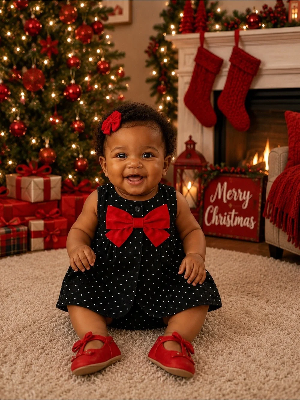Red Bow Polka Dot Dress